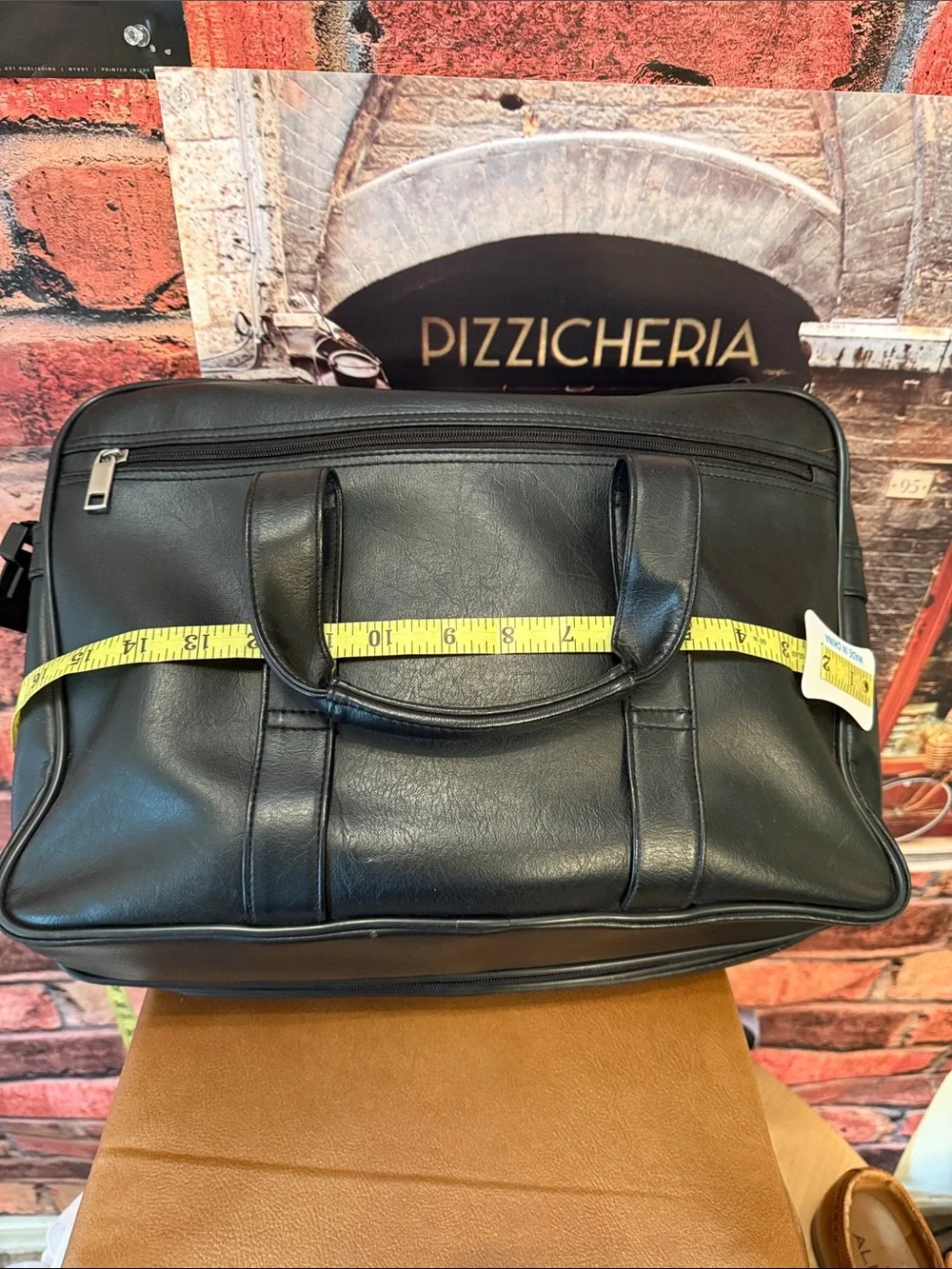 Black Leather Laptop Business travel Briefcase